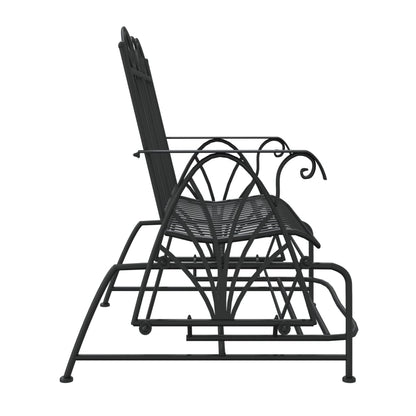 vidaXL Glider Bench | Black | Steel | Medium | Glider Bench | Rectangular