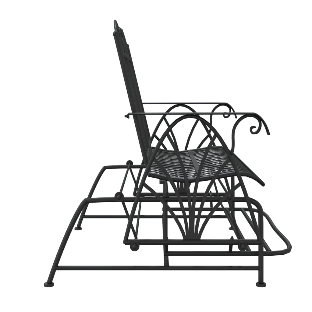 vidaXL Glider Bench | Black | Steel | Medium | Glider Bench | Rectangular