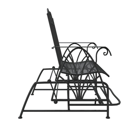 vidaXL Glider Bench | Black | Steel | Medium | Glider Bench | Rectangular