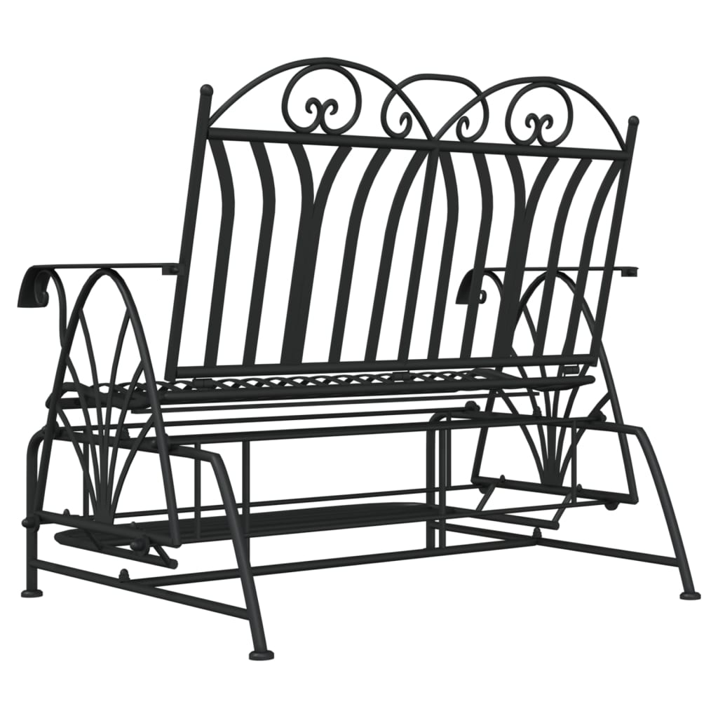 vidaXL Glider Bench | Black | Steel | Medium | Glider Bench | Rectangular