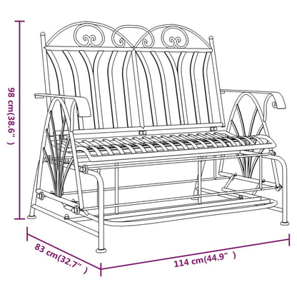 vidaXL Glider Bench | Black | Steel | Medium | Glider Bench | Rectangular