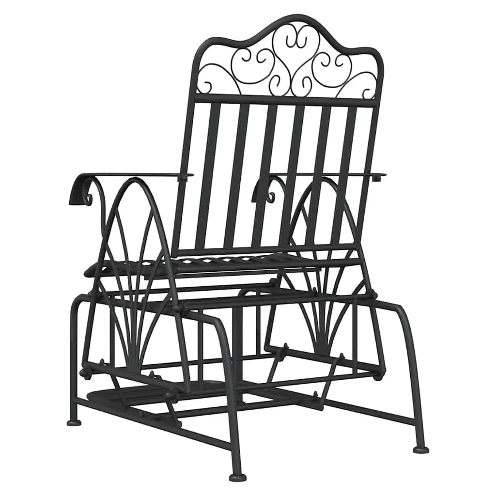 vidaXL Glider Bench 61 cm Black Steel
