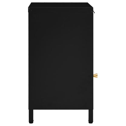 vidaXL Nightstands 2 pcs Black 40x30x54.5 cm Steel and Glass