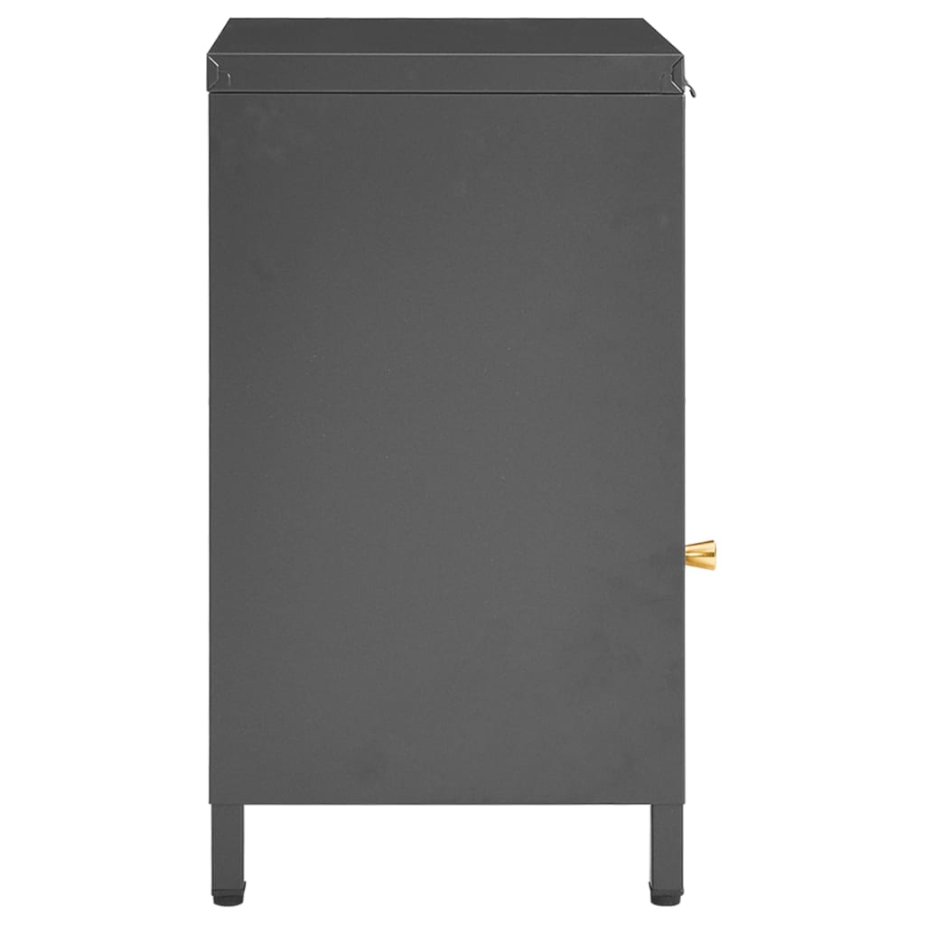 vidaXL Nightstands 2 pcs Anthracite 40x30x54.5 cm Steel and Glass