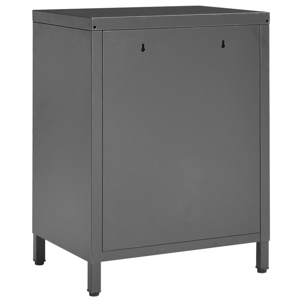 vidaXL Nightstands 2 pcs Anthracite 40x30x54.5 cm Steel and Glass