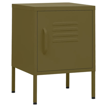 vidaXL Nightstand | Set of 2 | Olive Green | Steel | Compact