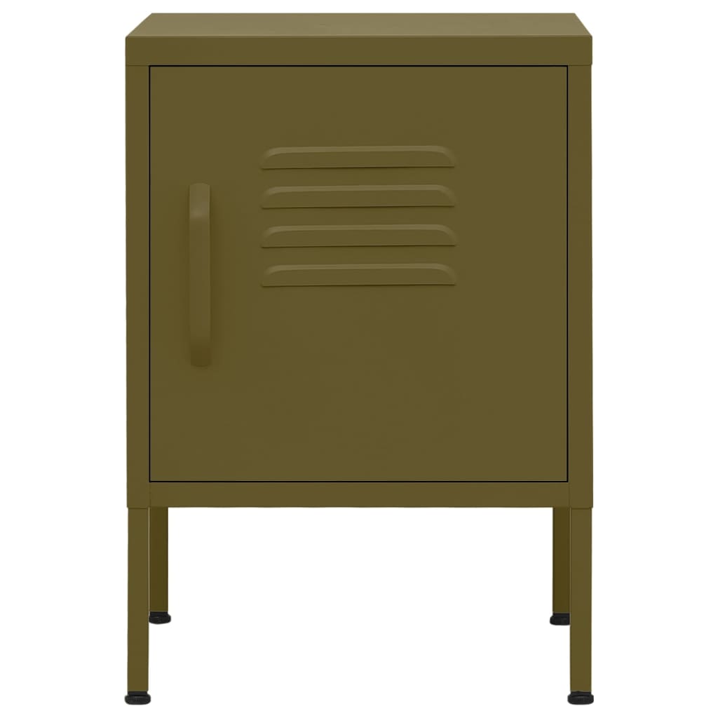 vidaXL Nightstand | Set of 2 | Olive Green | Steel | Compact