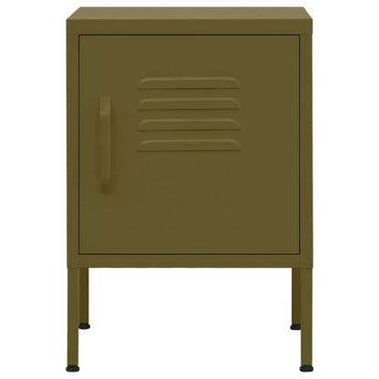 vidaXL Nightstand | Set of 2 | Olive Green | Steel | Compact