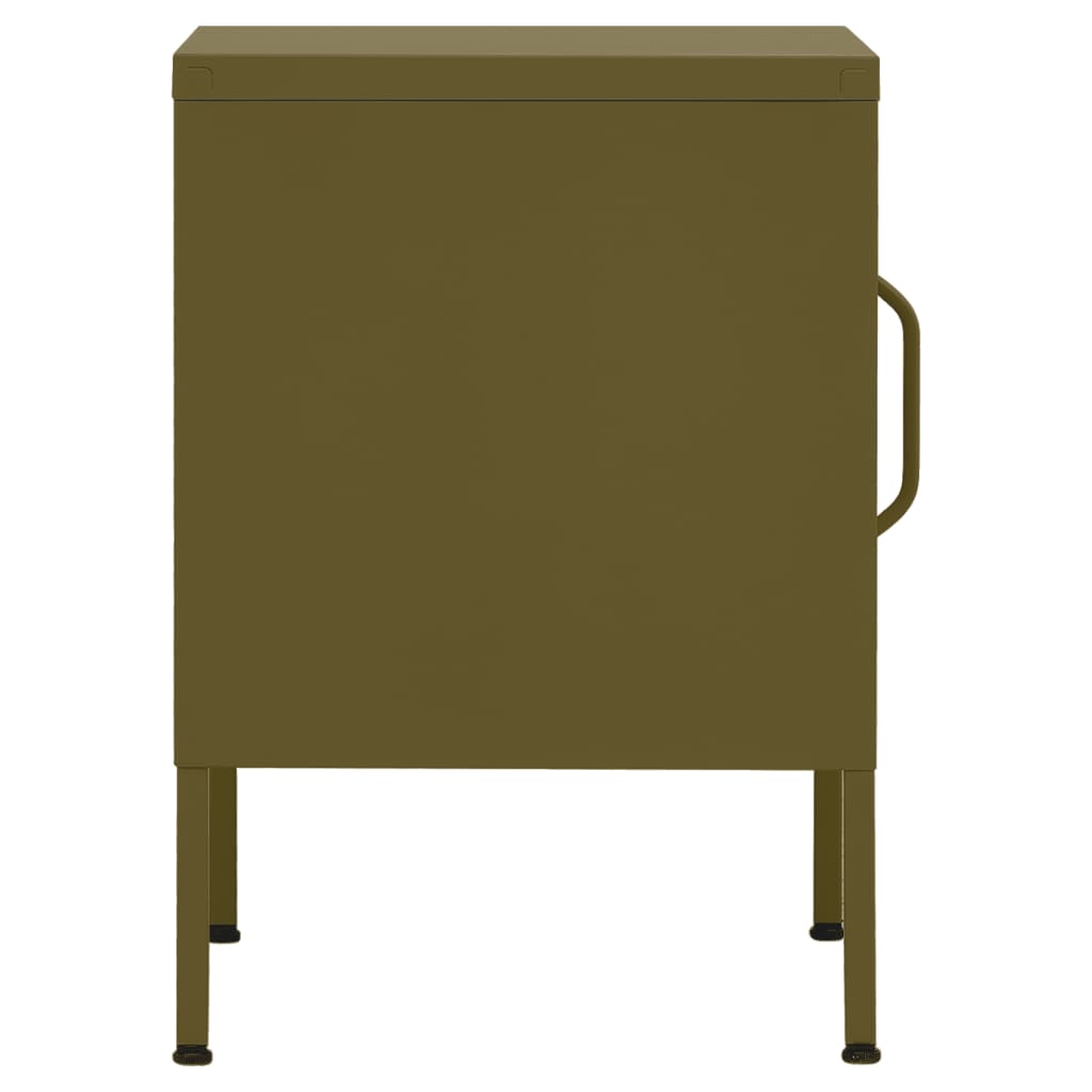 vidaXL Nightstand | Set of 2 | Olive Green | Steel | Compact