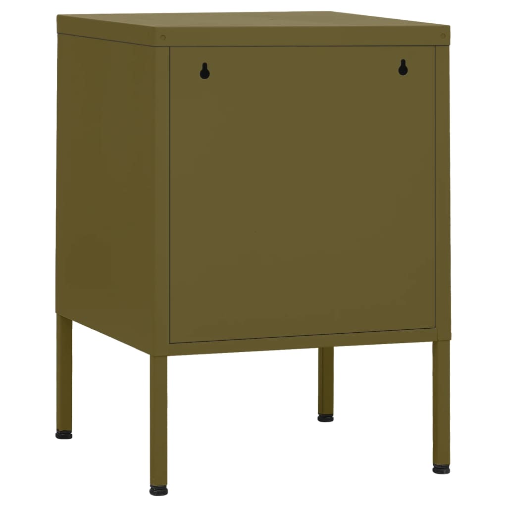 vidaXL Nightstand | Set of 2 | Olive Green | Steel | Compact