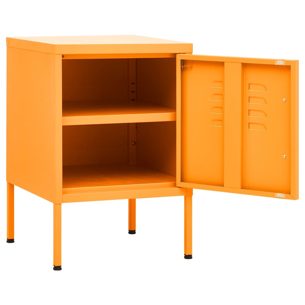 vidaXL Nightstands 2 pcs Mustard Yellow 35x35x51 cm Steel