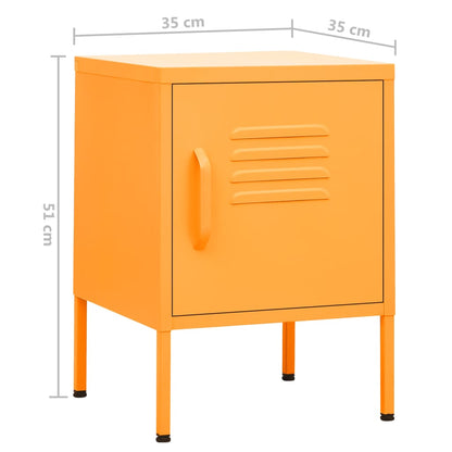 vidaXL Nightstands 2 pcs Mustard Yellow 35x35x51 cm Steel