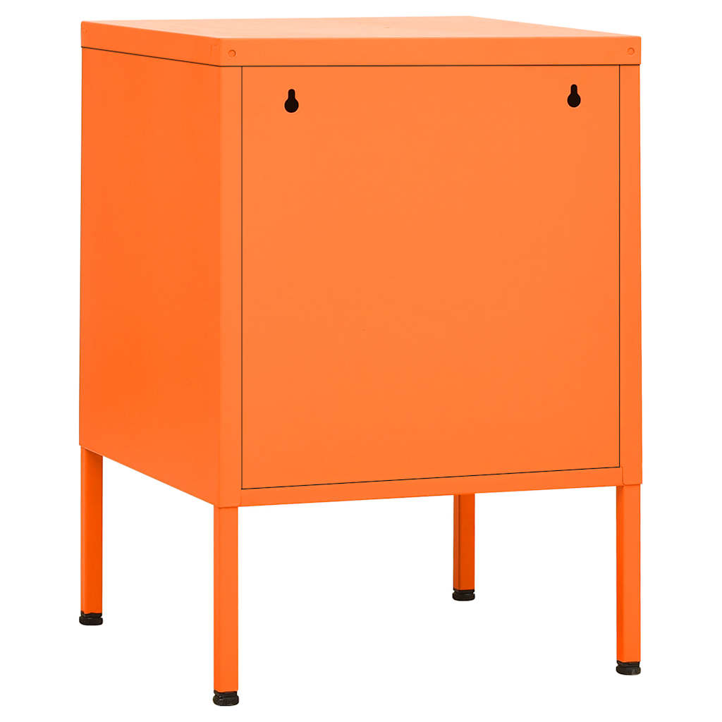 vidaXL Nightstands 2 pcs Orange 35x35x51 cm Steel