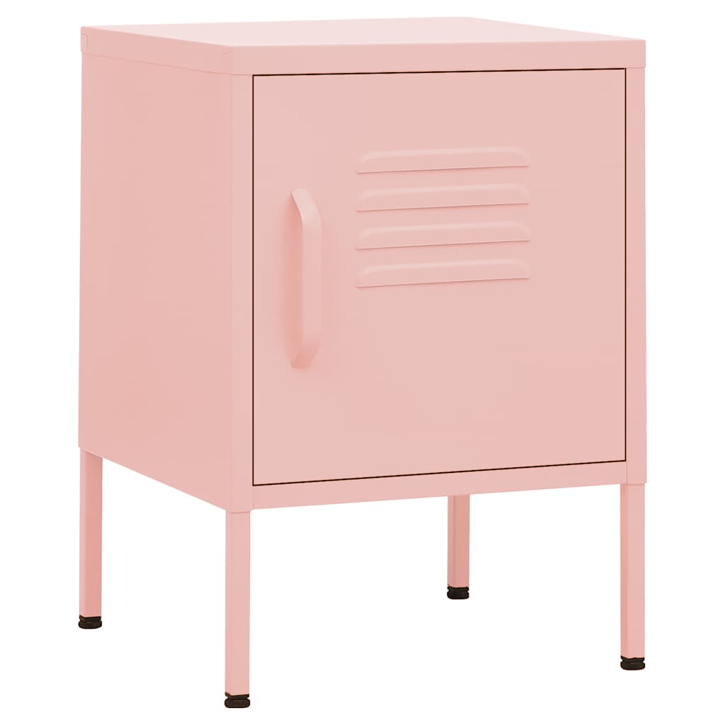 vidaXL Nightstands 2 pcs Pink 35x35x51 cm Steel