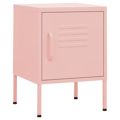 vidaXL Nightstands 2 pcs Pink 35x35x51 cm Steel