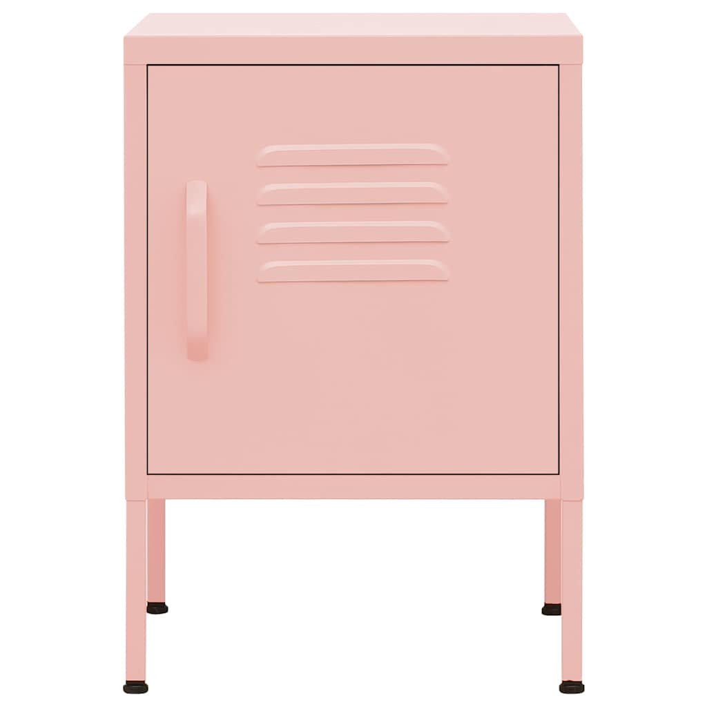vidaXL Nightstands 2 pcs Pink 35x35x51 cm Steel