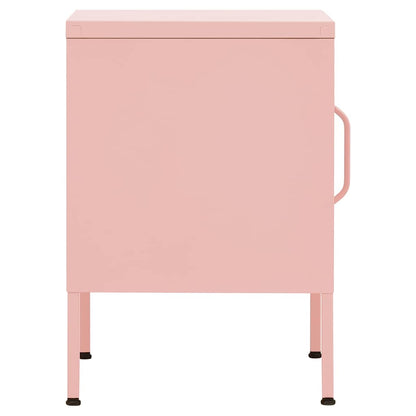 vidaXL Nightstands 2 pcs Pink 35x35x51 cm Steel
