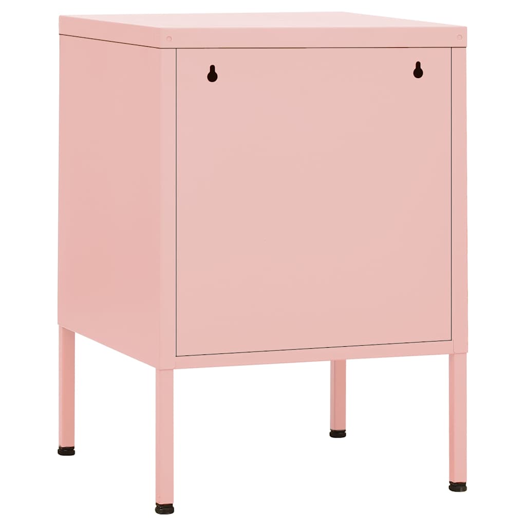 vidaXL Nightstands 2 pcs Pink 35x35x51 cm Steel