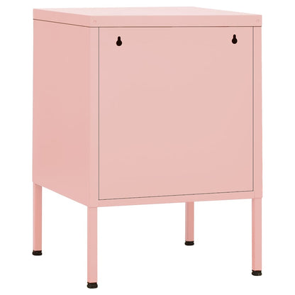 vidaXL Nightstands 2 pcs Pink 35x35x51 cm Steel