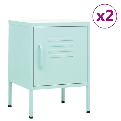 vidaXL Nightstands 2 pcs Mint 35x35x51 cm Steel - Green