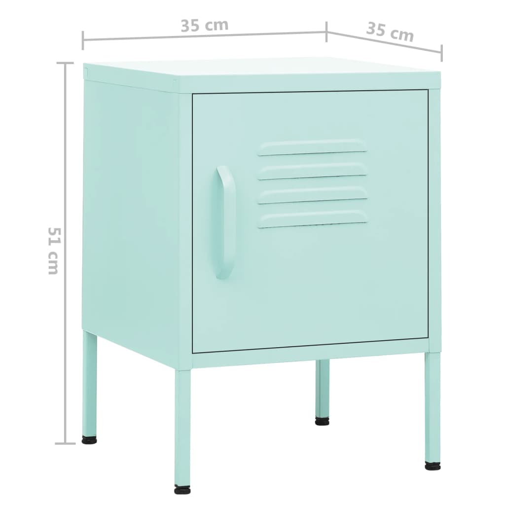 vidaXL Nightstands 2 pcs Mint 35x35x51 cm Steel - Green