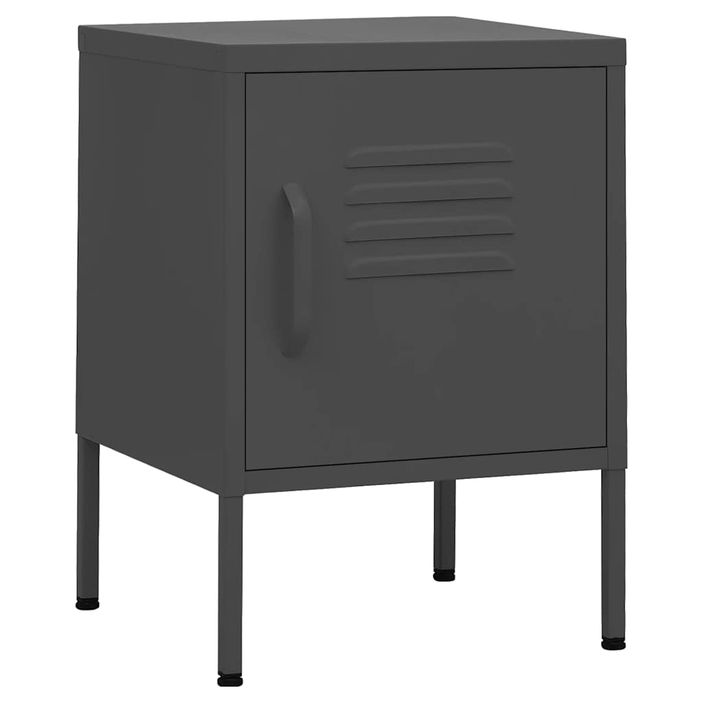 vidaXL Nightstands 2 pcs Anthracite 35x35x51 cm Steel