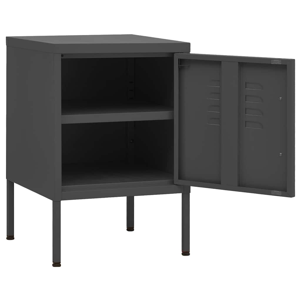 vidaXL Nightstands 2 pcs Anthracite 35x35x51 cm Steel