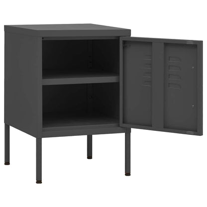 vidaXL Nightstands 2 pcs Anthracite 35x35x51 cm Steel