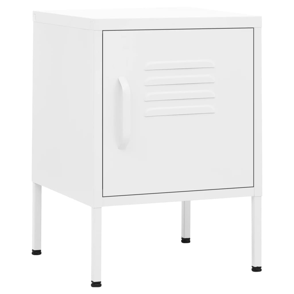 vidaXL Nightstands 2 pcs White 35x35x51 cm Steel