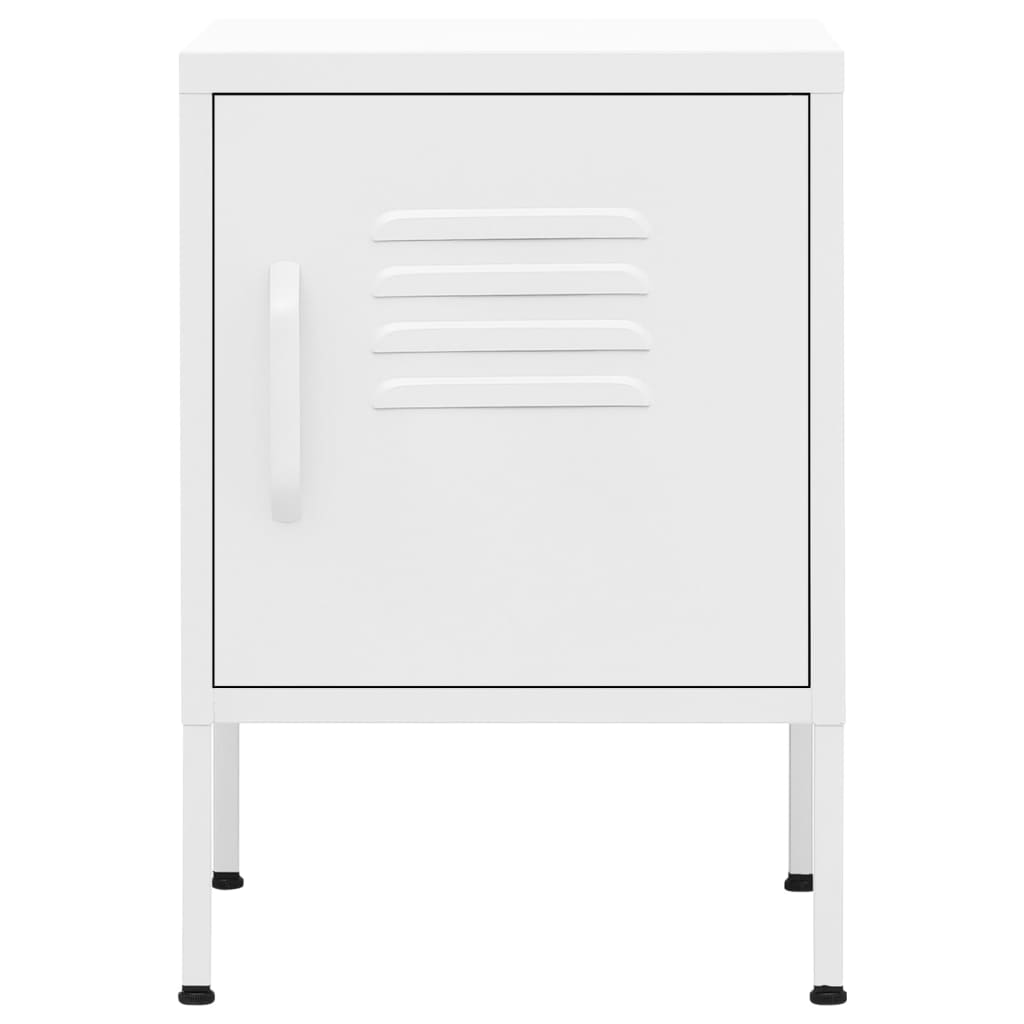 vidaXL Nightstands 2 pcs White 35x35x51 cm Steel