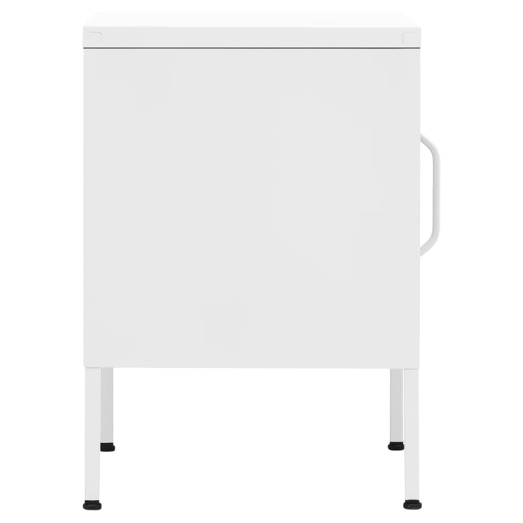vidaXL Nightstands 2 pcs White 35x35x51 cm Steel