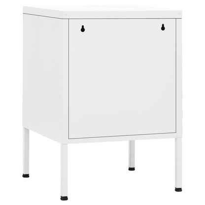 vidaXL Nightstands 2 pcs White 35x35x51 cm Steel