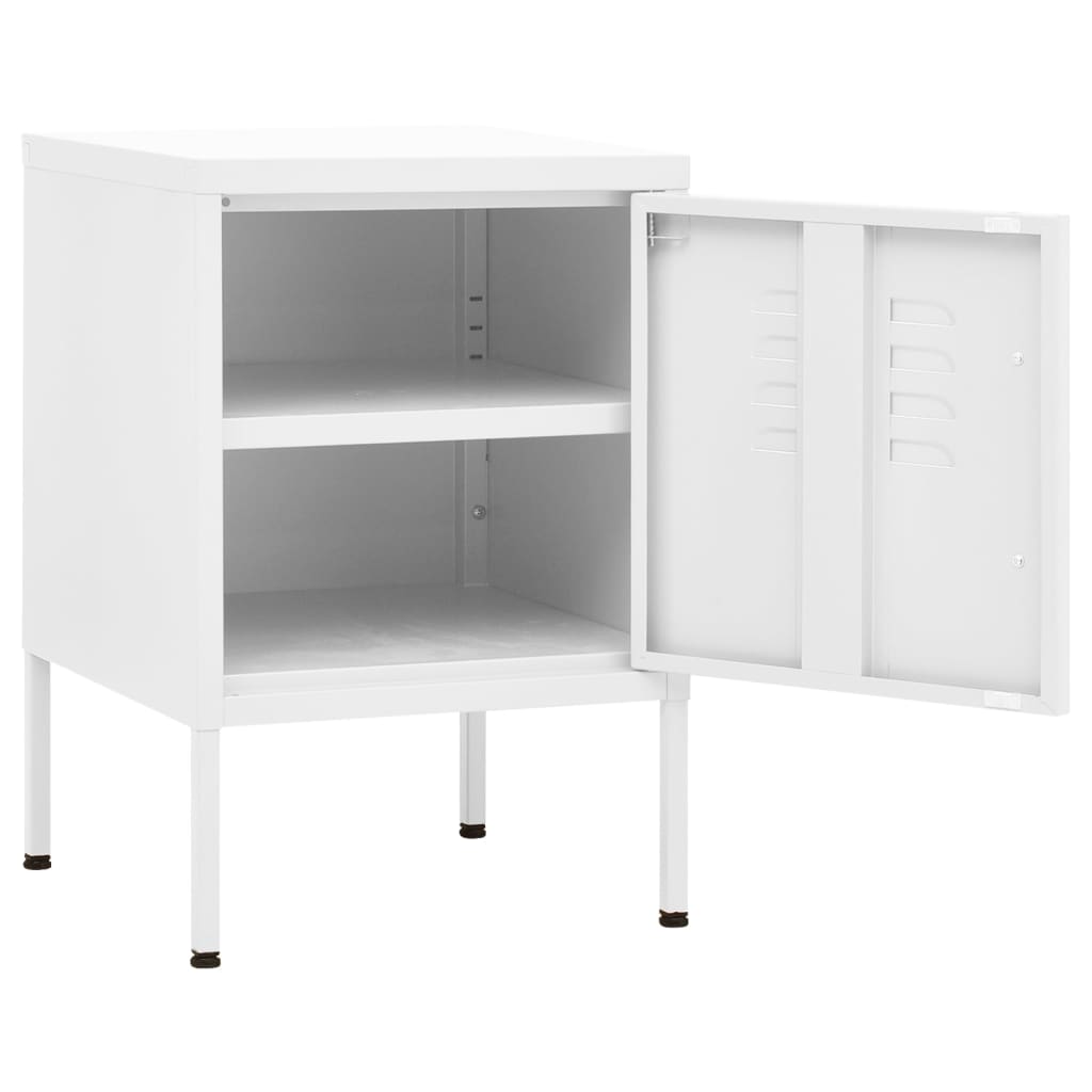 vidaXL Nightstands 2 pcs White 35x35x51 cm Steel