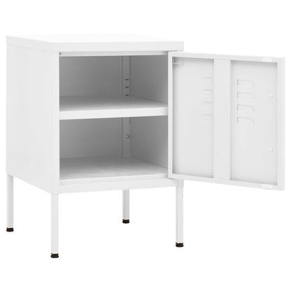 vidaXL Nightstands 2 pcs White 35x35x51 cm Steel