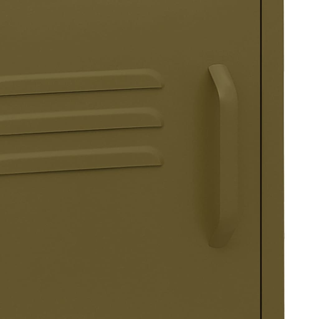 vidaXL Nightstands 2 pcs Olive Green 35x35x51 cm Steel