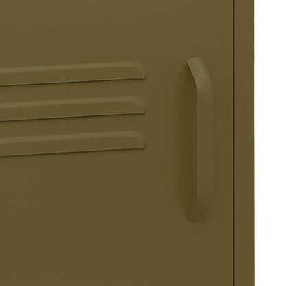 vidaXL Nightstands 2 pcs Olive Green 35x35x51 cm Steel