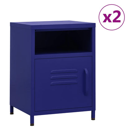 vidaXL Nightstands 2 pcs Navy Blue 35x35x51 cm Steel - 60684