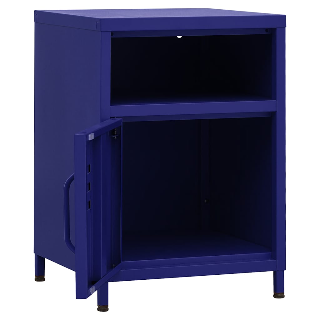 vidaXL Nightstands 2 pcs Navy Blue 35x35x51 cm Steel - 60684