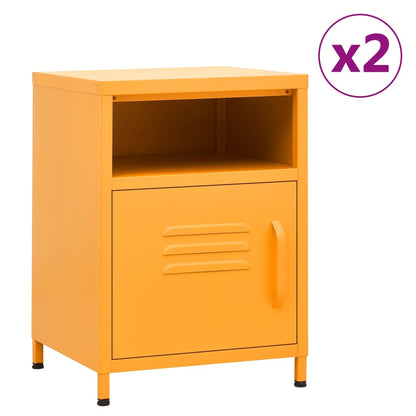 vidaXL Nightstands 2 pcs Mustard Yellow 35x35x51 cm Steel - 60686