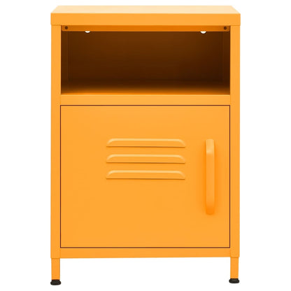 vidaXL Nightstands 2 pcs Mustard Yellow 35x35x51 cm Steel - 60686