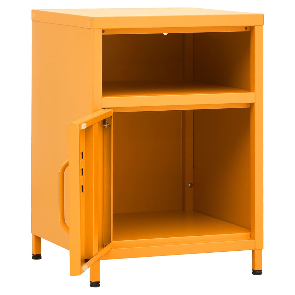 vidaXL Nightstands 2 pcs Mustard Yellow 35x35x51 cm Steel - 60686
