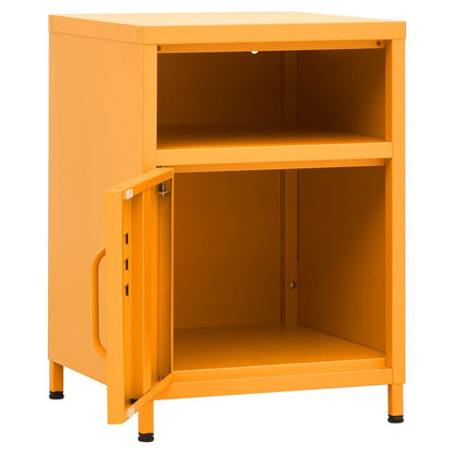 vidaXL Nightstands 2 pcs Mustard Yellow 35x35x51 cm Steel - 60686