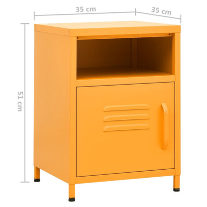 vidaXL Nightstands 2 pcs Mustard Yellow 35x35x51 cm Steel - 60686