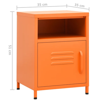 vidaXL Nightstands 2 pcs Orange 35x35x51 cm Steel - 60695