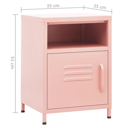 vidaXL Nightstands 2 pcs Pink 35x35x51 cm Steel - 60700
