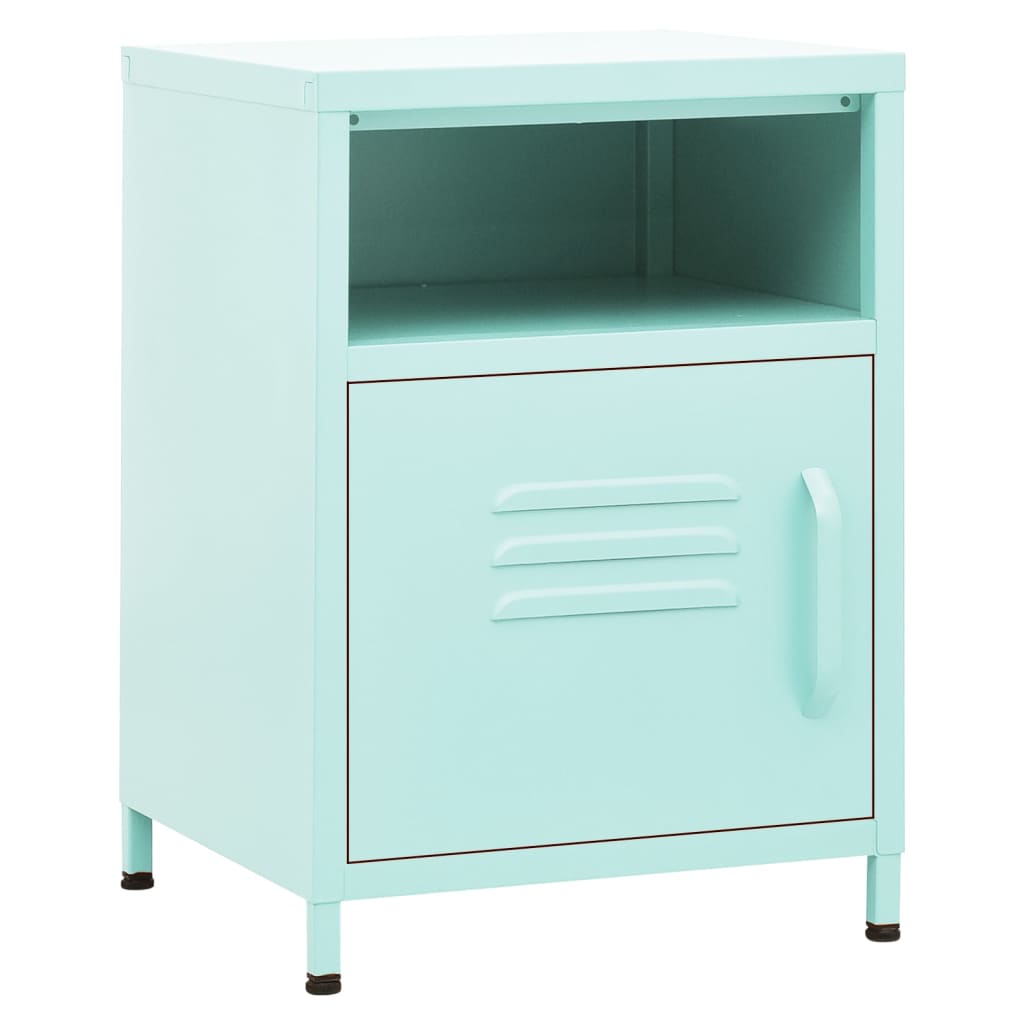 vidaXL Nightstand | Set of 2 | Mint | Steel | Small | Nightstand | Square - Green