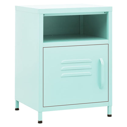 vidaXL Nightstand | Set of 2 | Mint | Steel | Small | Nightstand | Square - Green