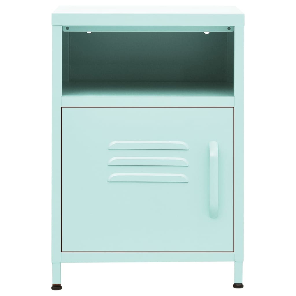 vidaXL Nightstand | Set of 2 | Mint | Steel | Small | Nightstand | Square - Green