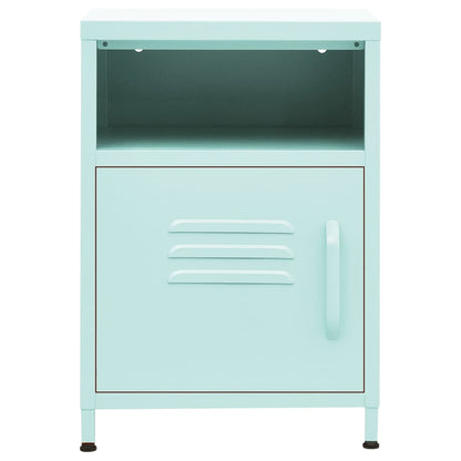 vidaXL Nightstand | Set of 2 | Mint | Steel | Small | Nightstand | Square - Green