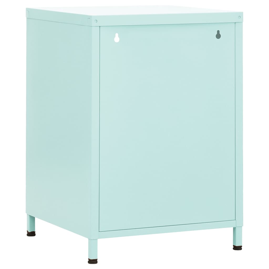vidaXL Nightstand | Set of 2 | Mint | Steel | Small | Nightstand | Square - Green